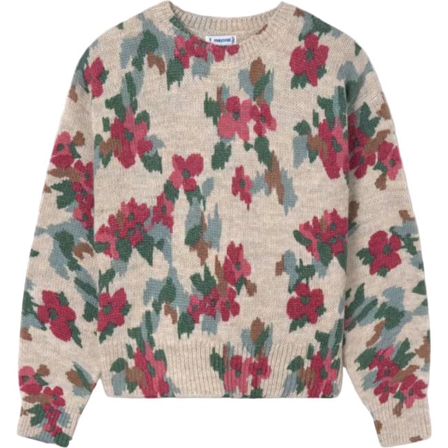 Girl Floral Print Sweater, Florals