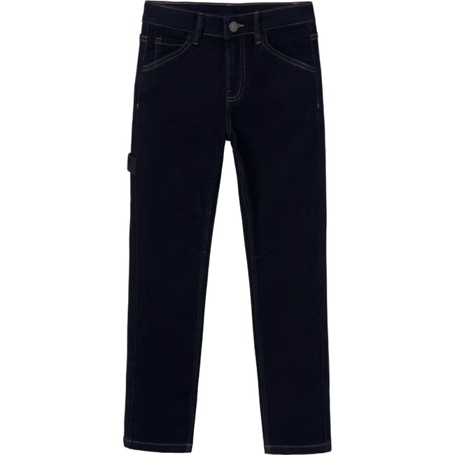 Straight Stitched Jeans For Boys, Navy