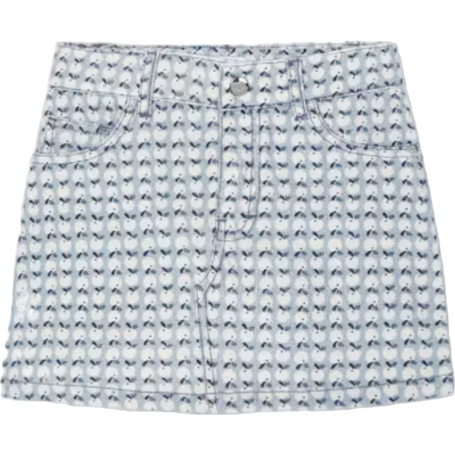 Girl Floral Corduroy Skirt, Silver