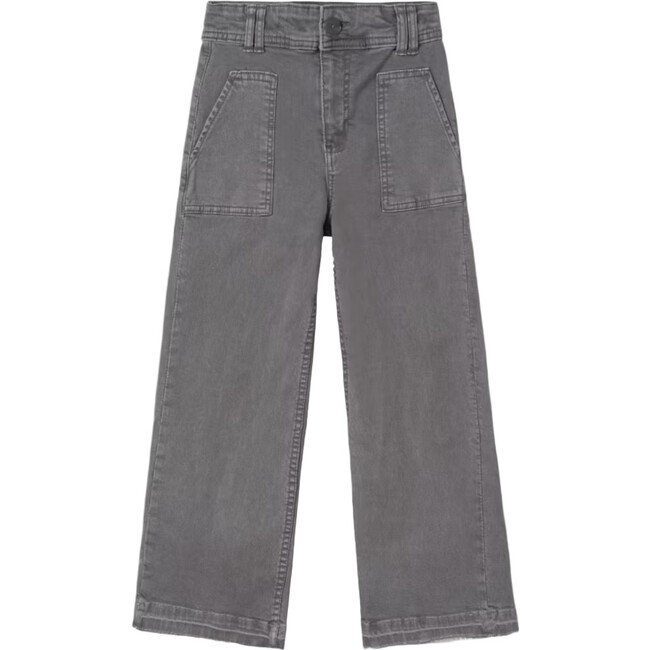 Girl Flared Twill Trousers, Grey