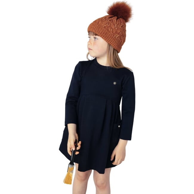 Girl's Roma Knit Dress, Navy - Dresses - 4