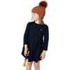 Girl's Roma Knit Dress, Navy - Dresses - 4 - thumbnail