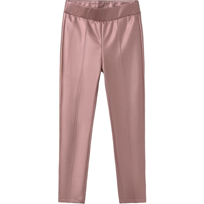Girl Faux Leather Leggings, Pink