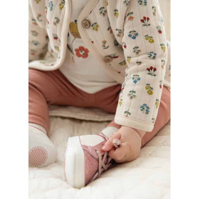Newborn Girl 3 Piece Floral Set, Pink - Mixed Apparel Set - 6
