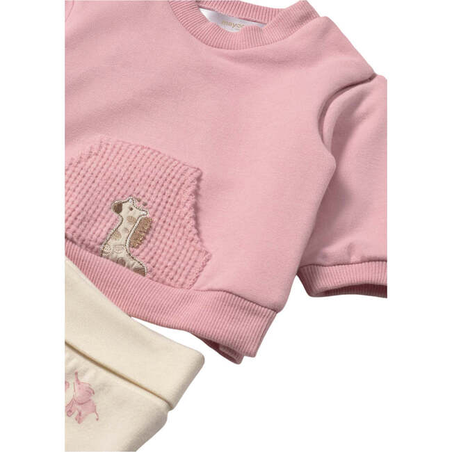 Newborn Girl Pants and Sweatshirt Set, Pink - Mixed Apparel Set - 3