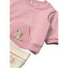 Newborn Girl Pants and Sweatshirt Set, Pink - Mixed Apparel Set - 3