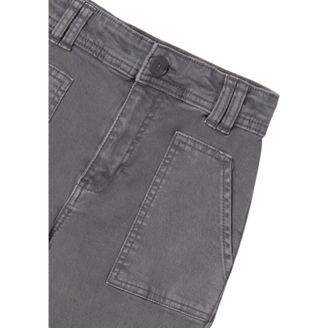 Girl Flared Twill Trousers, Grey