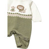 Newborn Knitted Romper, Green - Rompers - 2
