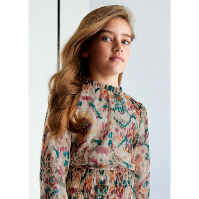 Girl Print Dress, Florals - Dresses - 4