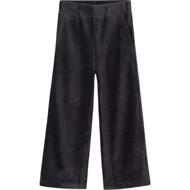 Girl Corduroy Flared Trousers, Black
