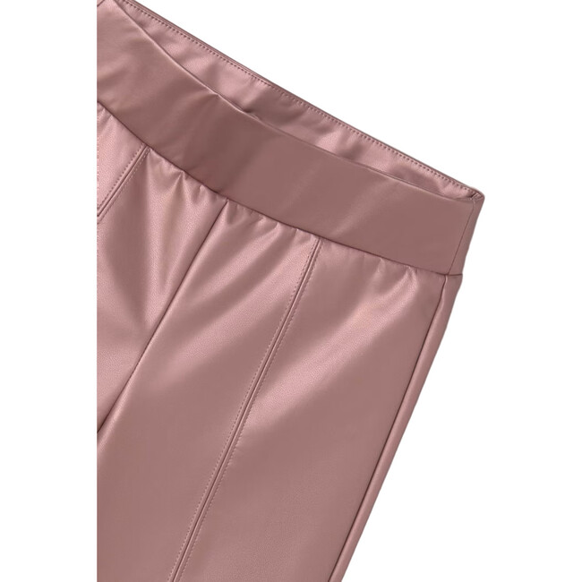 Girl Faux Leather Leggings, Pink