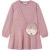 Girl Dress with Bag, Pink - Dresses - 1 - thumbnail