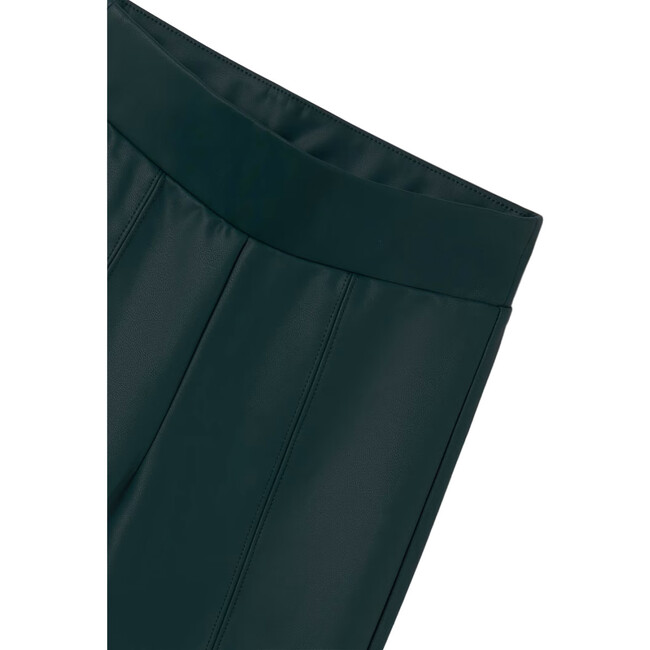 Girl Faux Leather Leggings, Green