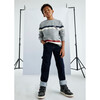 Straight Stitched Jeans For Boys, Navy - Jeans - 4