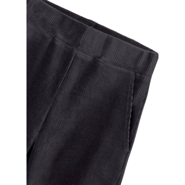 Girl Corduroy Flared Trousers, Black
