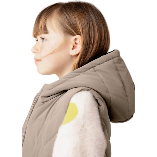 Padded Vest for Girls, Beige - Vests - 4