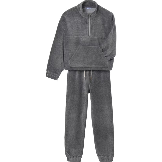 Girl 2 Piece Corduroy Tracksuit, Grey