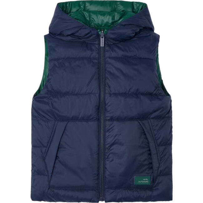 Boys' Reversible Quilted Vest, Navy