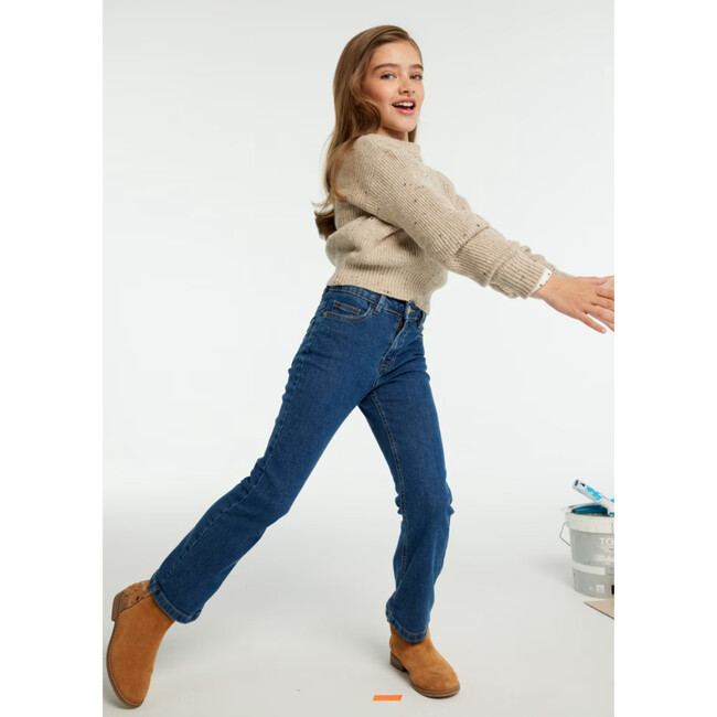 Girl Basic Flared Jeans, Blue - Jeans - 4