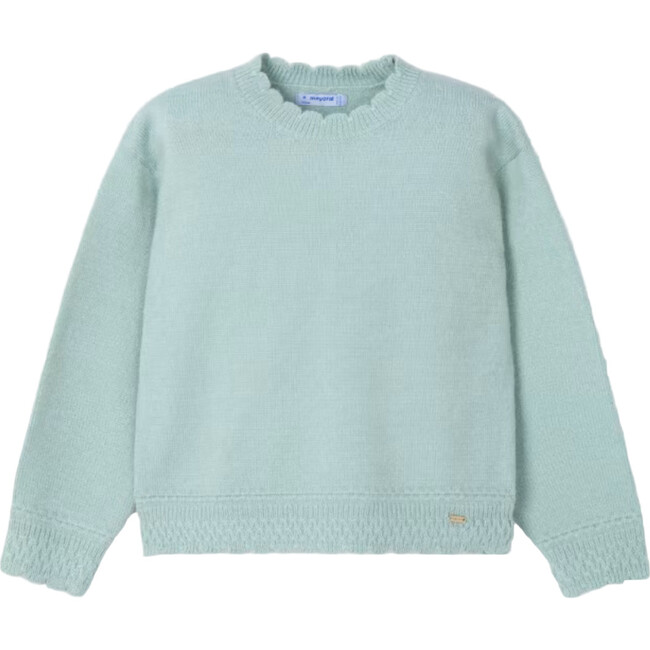 Girl Lettuce Hem Jumper, Green