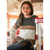 Girl Color Block Sweater, Beige - Sweaters - 4 - thumbnail