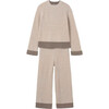 Girl Jumper and Trousers Tricot Set, Beige - Mixed Apparel Set - 1 - thumbnail