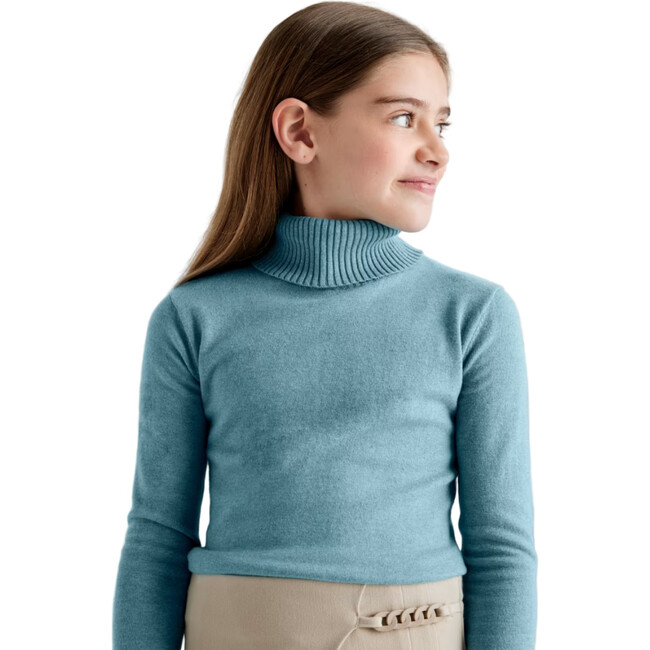 Girl Basic Turtleneck Jumper, Blue - Sweaters - 4