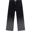 Girl Gradient Wide Jeans, Black - Jeans - 1 - thumbnail