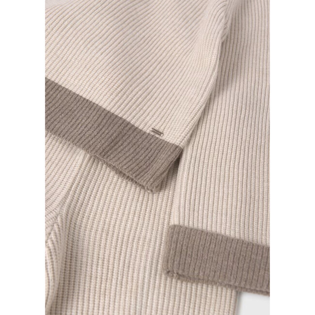 Girl Jumper and Trousers Tricot Set, Beige - Mixed Apparel Set - 2
