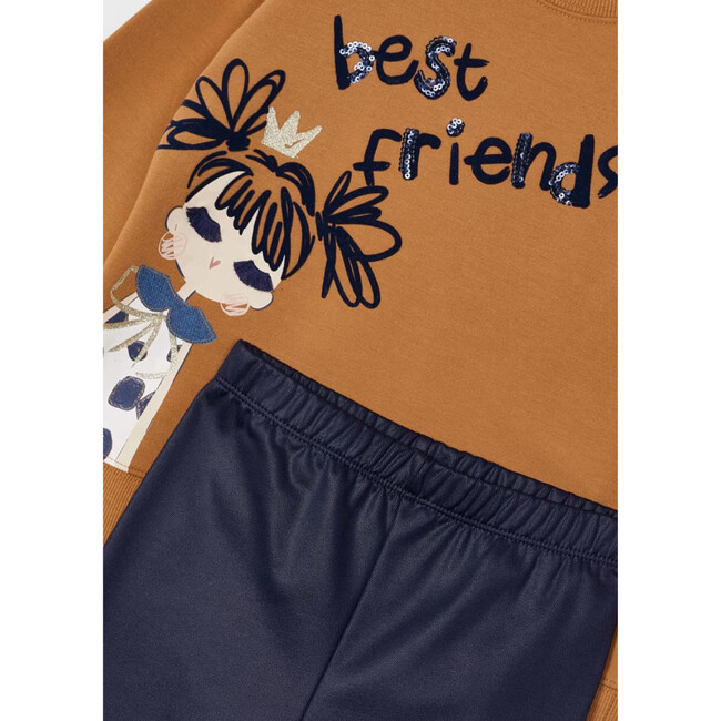Girl Leggings and Sweatshirt Set, Orange - Mixed Apparel Set - 3