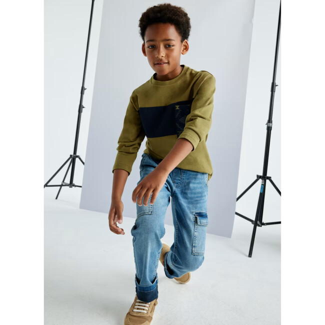 Boy T-Shirt with Pocket, Green - T-Shirts - 3