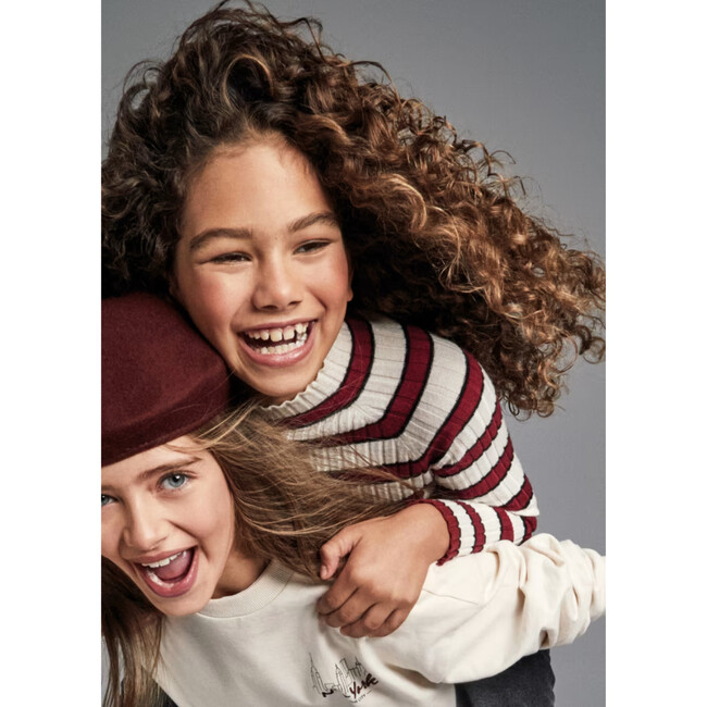 Girl Knit Turtleneck, Purple - Sweaters - 3