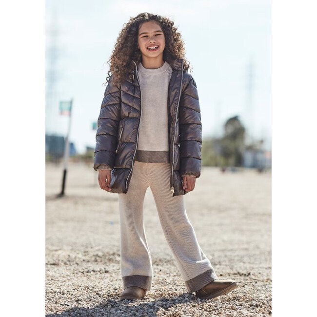 Girl Jumper and Trousers Tricot Set, Beige - Mixed Apparel Set - 3