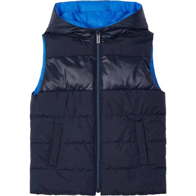 Boy Padded Gilet, Blue - Vests - 2