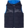 Boy Padded Gilet, Blue - Vests - 2 - thumbnail