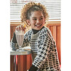 Girl Houndstooth Knit Dress, Black - Dresses - 4