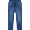 Boy Jogger Style Jeans, Blue - Jeans - 1 - thumbnail