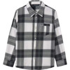 Boy Flannel Plaid Shirt, Grey - Polo Shirts - 1 - thumbnail