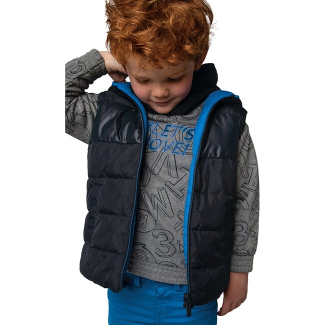 Boy Padded Gilet, Blue - Vests - 3