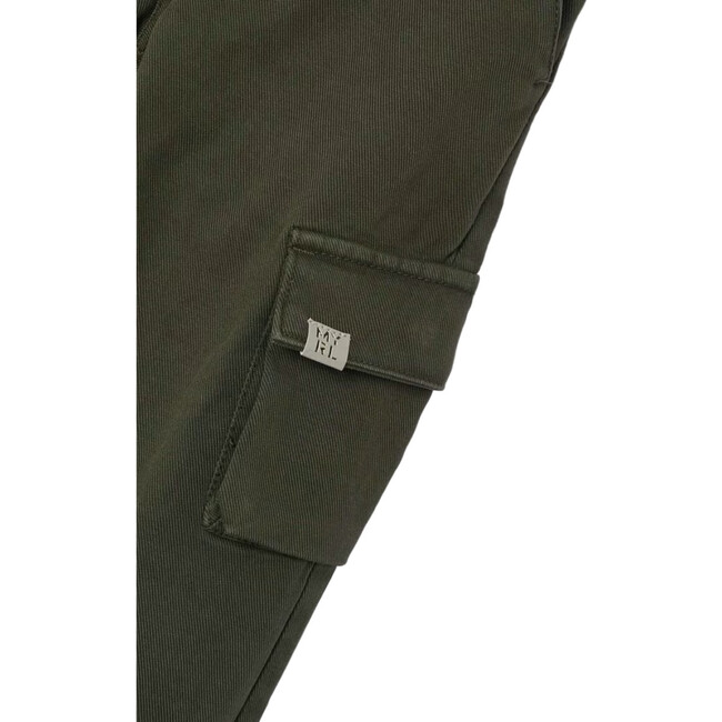Boy Cargo Pants, Green - Pants - 2