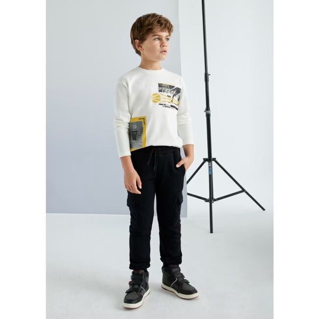 Boy Contrast Joggers, Black - Sweatpants - 2