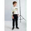 Boy Contrast Joggers, Black - Sweatpants - 2 - thumbnail