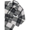 Boy Flannel Plaid Shirt, Grey - Polo Shirts - 2 - thumbnail