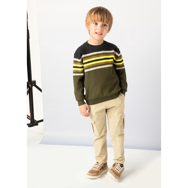 Boy Corduroy Cargo Pants, Beige - Pants - 3