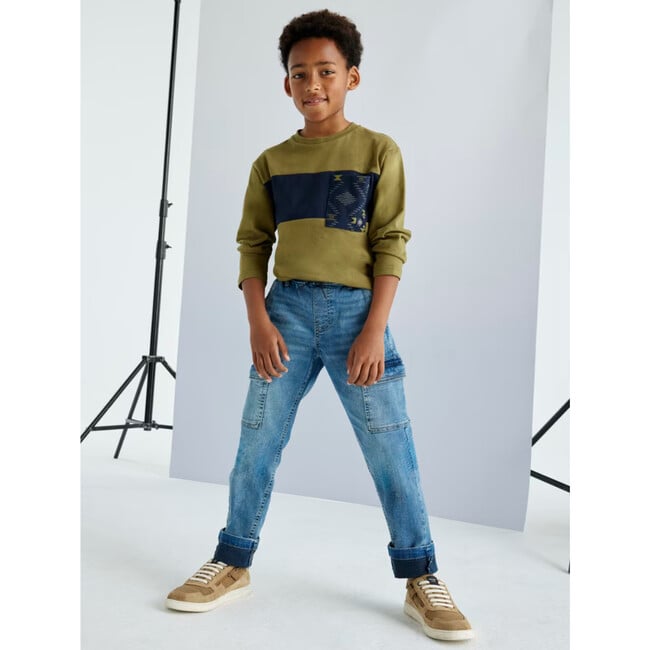 Boy Denim Cargos, Blue - Jeans - 3