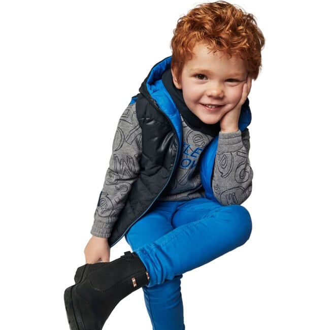 Boy Slim Fit Pants, Blue - Pants - 2