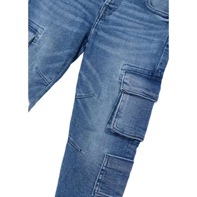 Boy Cargo Jeans, Blue - Jeans - 2