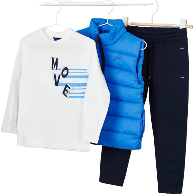 Boy 3 Piece Tracksuit with Vest, Blue