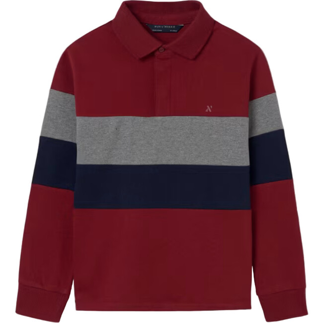Boy Striped Polo Shirt, Red