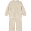 Baby Knit Set, Beige - Mixed Apparel Set - 1 - thumbnail